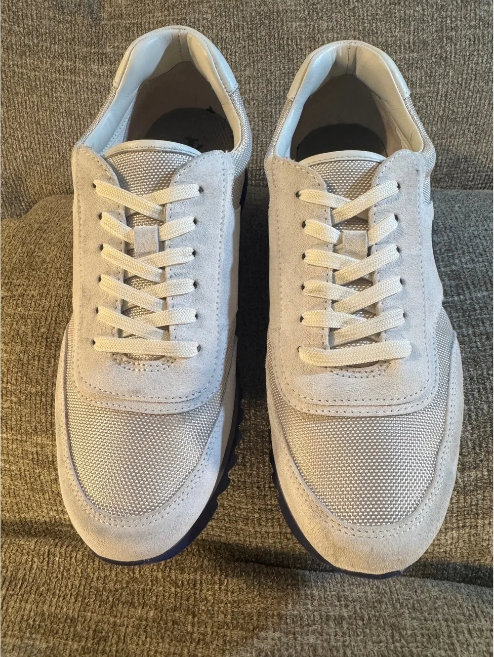 Tory Burch Sawtooth Low Top Sneakers White Grey Orange 9M